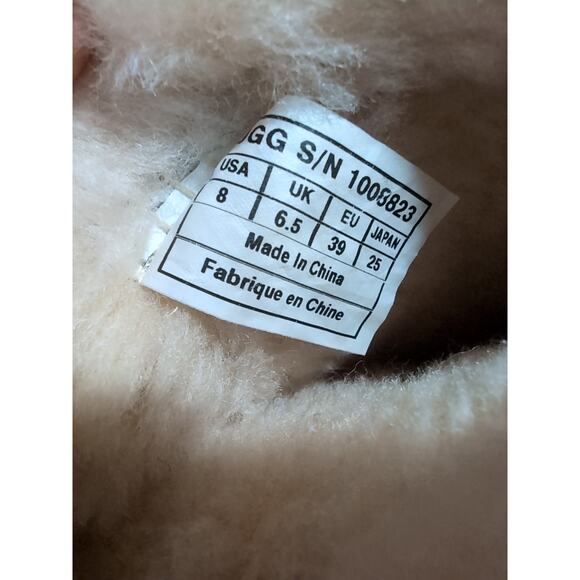 UGG Australia Boots Patten Shearling Cuff Women’s Sz 8 Dark Chestnut Leather - Picture 14 of 15